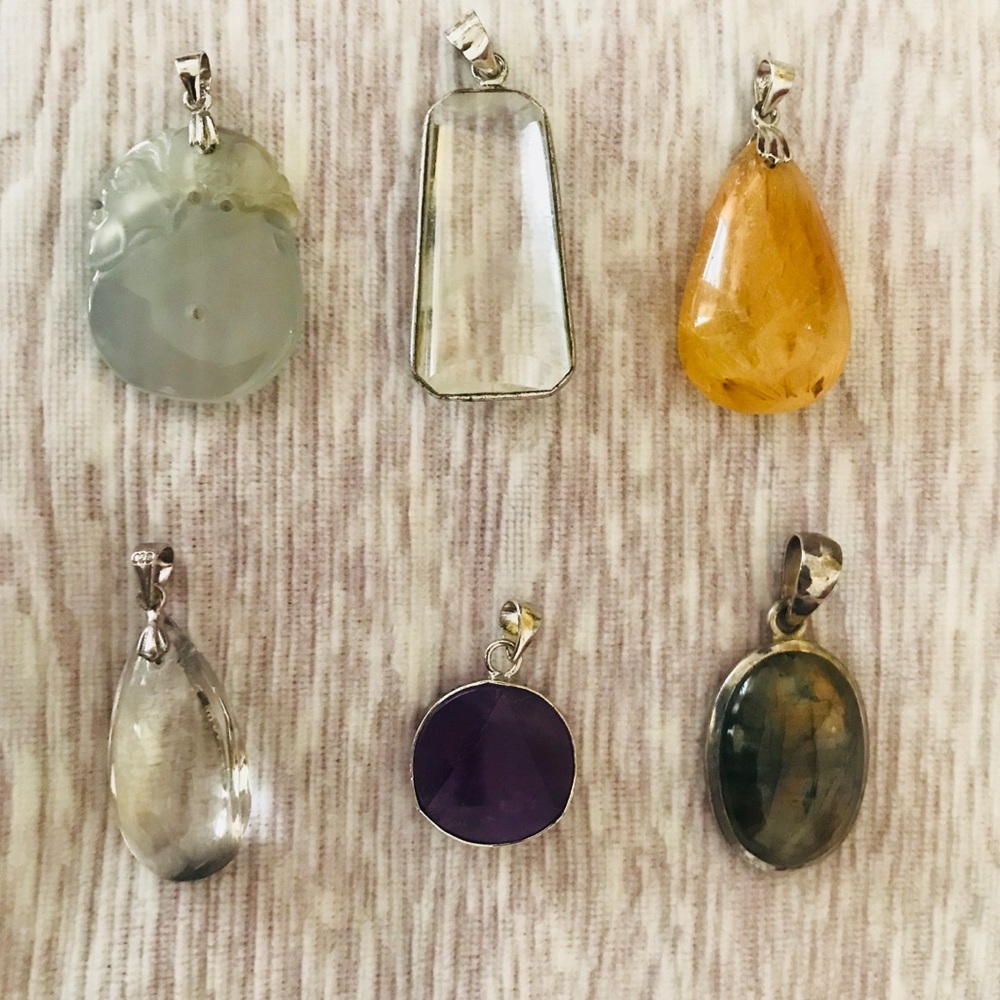 Sterling silver gemstone pendants